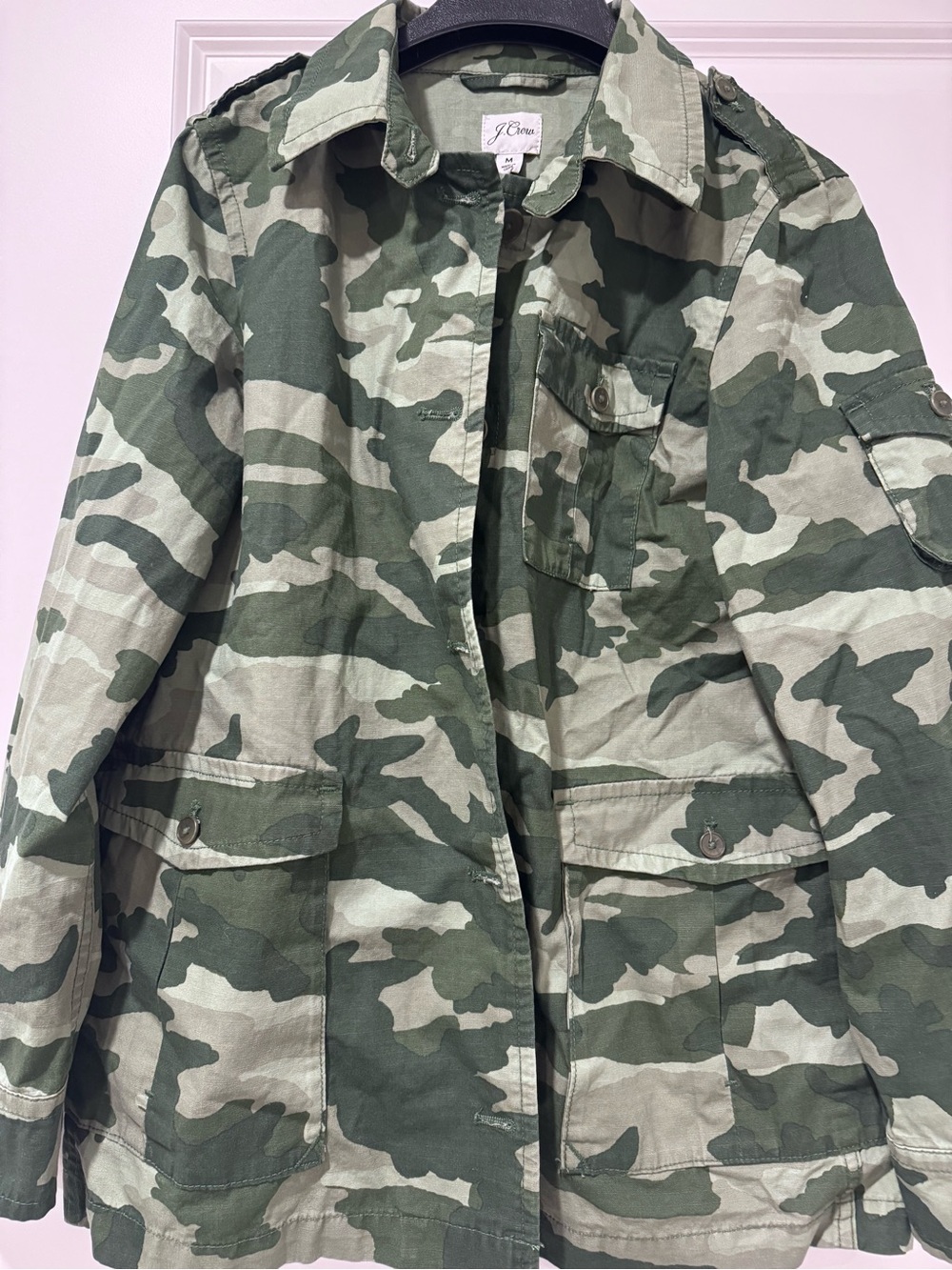 J. Crew Green Camouflage Utility Jacket